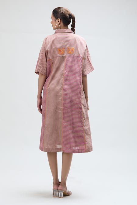 Ibai Sparrow Checkered Woven Dress With Inner 