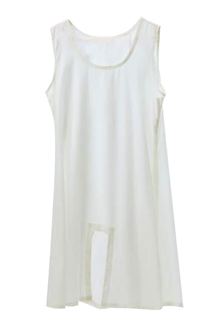 Buy_Ibai_Green Muslin Collared Bulbul Woven Dress With Inner 