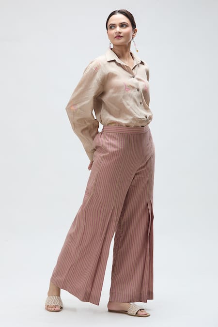 Ibai Carolina Woven Striped Flared Pant 