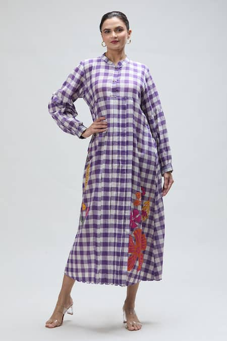 Ibai Martin Woven Check Pattern Dress 