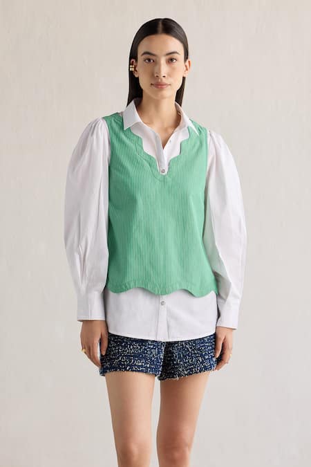 Mellowdrama Double Layered Wave Shirt 