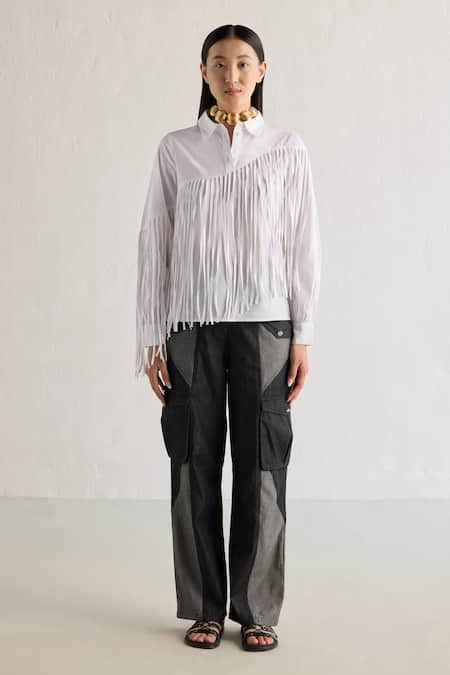 Mellowdrama Fringe Embellished Shirt 