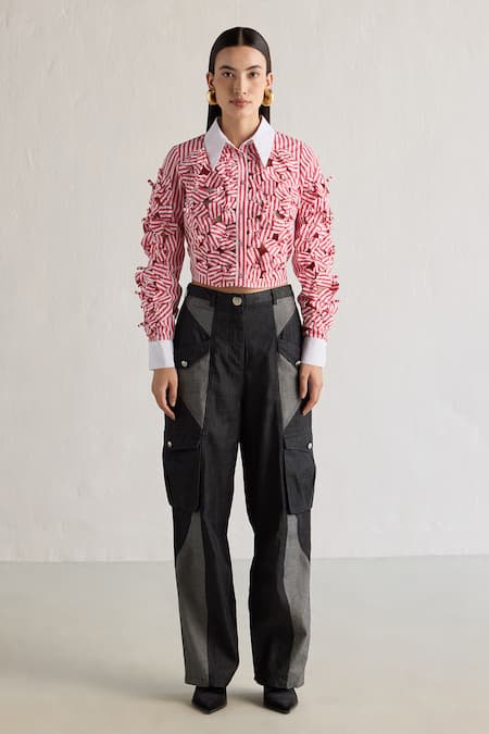 Mellowdrama Color Block Cargo Cotton Pant 