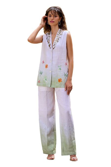 Buy Pozruh By Aiman Off White Hemp Embroidery, Beads Collared Regina Shell Jacket Online at Aza Fashions Buy_Pozruh By Aiman_Off White Hemp Embroidery, Beads Collared Regina Shell Jacket _Online_at_Aza_Fashions