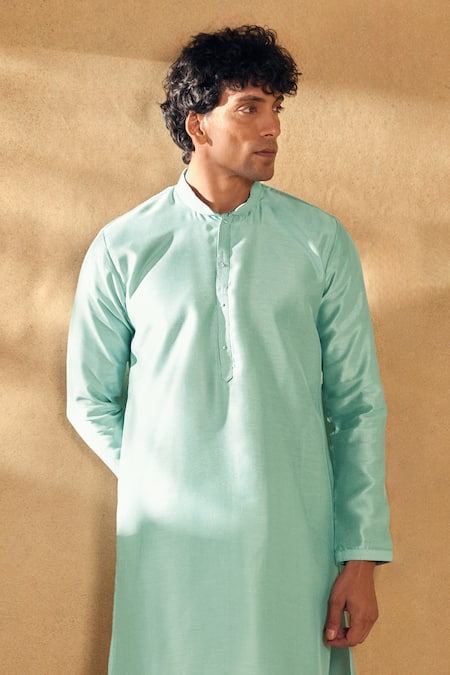 Buy Aariyana Couture Aqua Silk, Polyester Embroidery Floral Vine Kurta Set Online at Aza Fashions Buy_Aariyana Couture_Aqua Silk, Polyester Embroidery Floral Vine Kurta Set _Online_at_Aza_Fashions