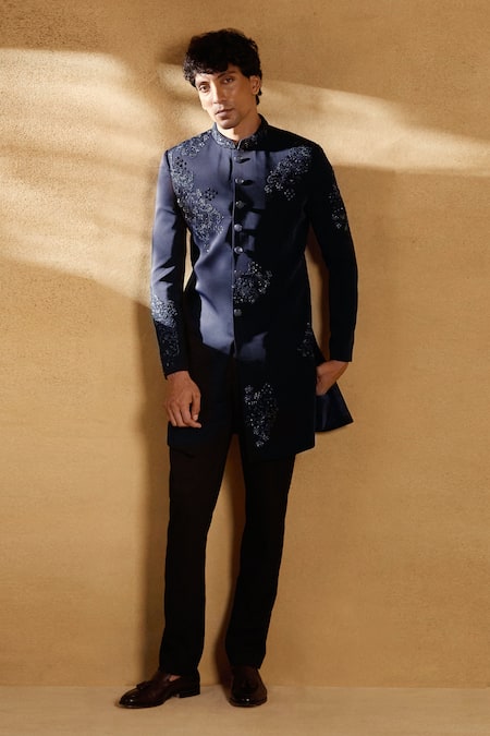 Aariyana Couture Sequin Embellished Floral Sherwani With Pant 