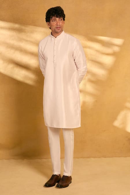 Buy_Aariyana Couture_Pink Silk, Polyester Cut Work, Stones Cutwork Floral Bundi Kurta Set 