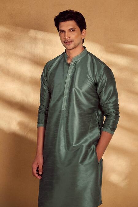 Shop Aariyana Couture Green Silk, Polyester Geometric Print Bandi Kurta Set Online at Aza Fashions Shop_Aariyana Couture_Green Silk, Polyester Geometric Print Bandi Kurta Set _Online_at_Aza_Fashions