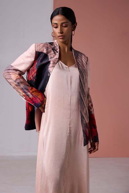 Jyoti Sachdev Iyer New York Print Front Open Jacket 