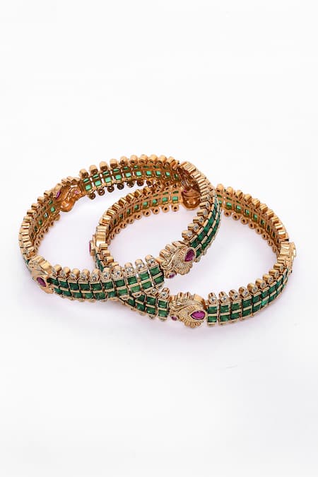 Our Purple Studio Artificial Stone Embellished Bangles 2Pcs 
