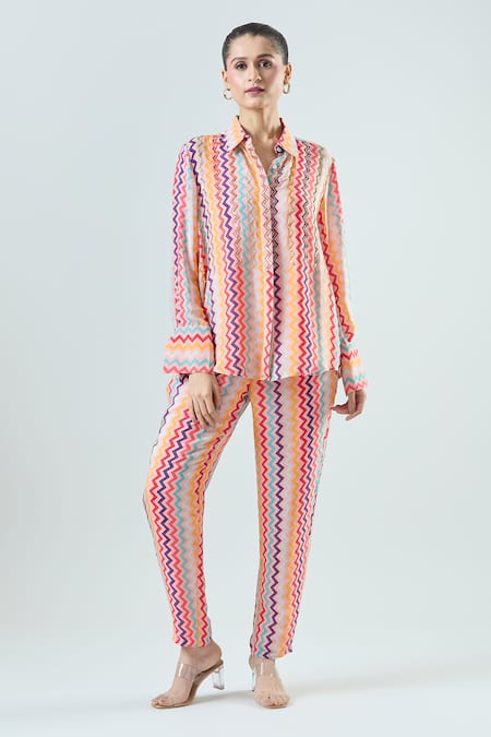 Seams Pret And Couture Aanya Zig-zag Print Shirt With Pant 