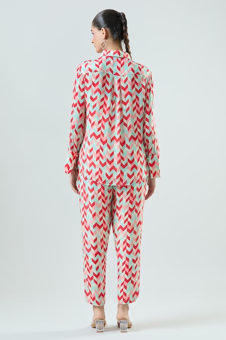 Seams Pret And Couture Aanya Geo Print Shirt With Pant 