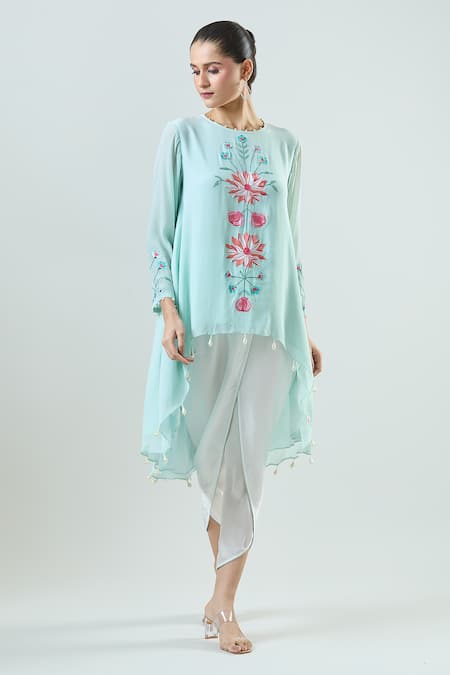 Seams Pret And Couture Aadiya Embroidered Tunic with Tulip Pant 