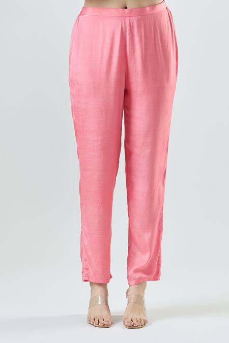 Seams Pret And Couture Coral Georgette Embroidered Mirror Round Amelia Kurta Pant Set Online at Aza Fashions Seams Pret And Couture_Coral Georgette Embroidered Mirror Round Amelia Kurta Pant Set _Online_at_Aza_Fashions