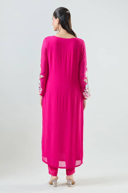 Seams Pret And Couture Pooja Floral Embroidered Kurta Pant Set 