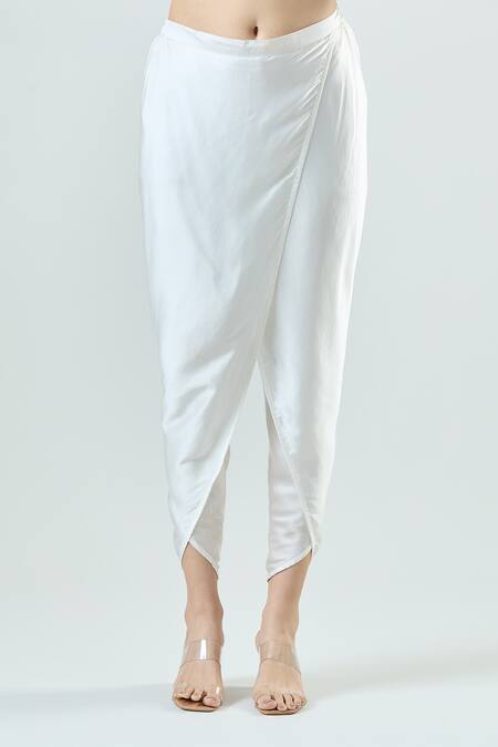 Seams Pret And Couture_Yellow Crepe, Satin Sequins Nargis Floral Embroidered Tunic With Tulip Pant _at_Aza_Fashions