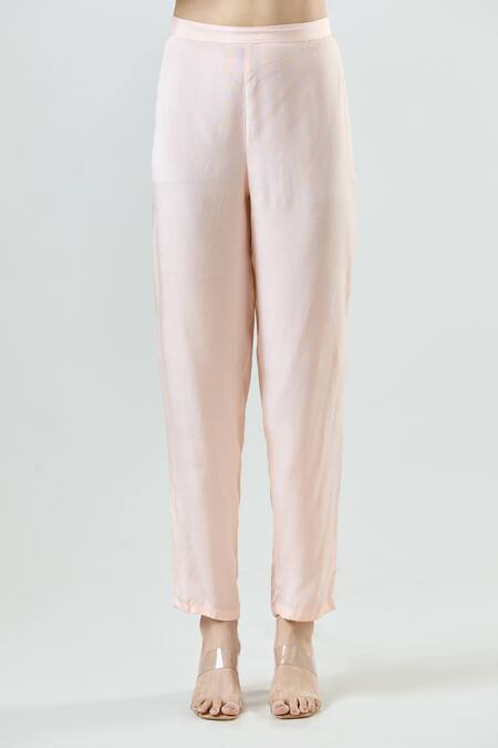 Buy_Seams Pret And Couture_Pink Georgette Print Mandala Collar Alohi Kaftan With Pant _Online_at_Aza_Fashions