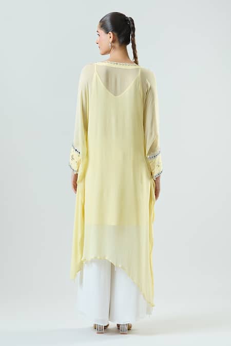 Seams Pret And Couture Ek Noor Mirror Embroidered Kaftan With Pant 