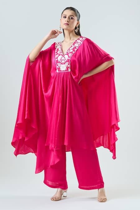 Seams Pret And Couture Shereen Floral Embroidered Kaftan With Pant 