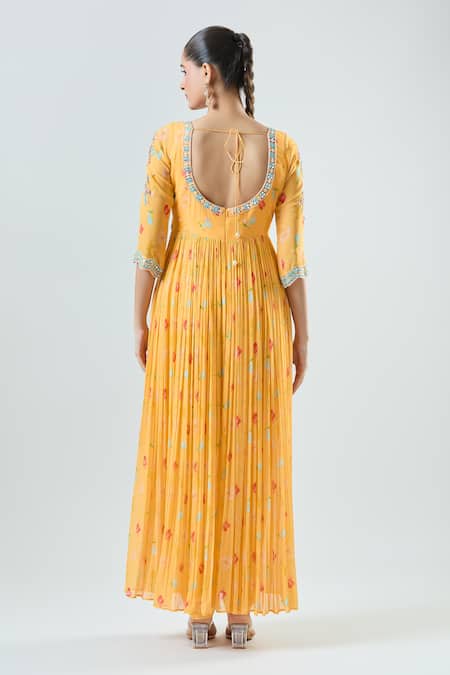 Seams Pret And Couture Frida Floral Embroidered Anarkali Pant Set 