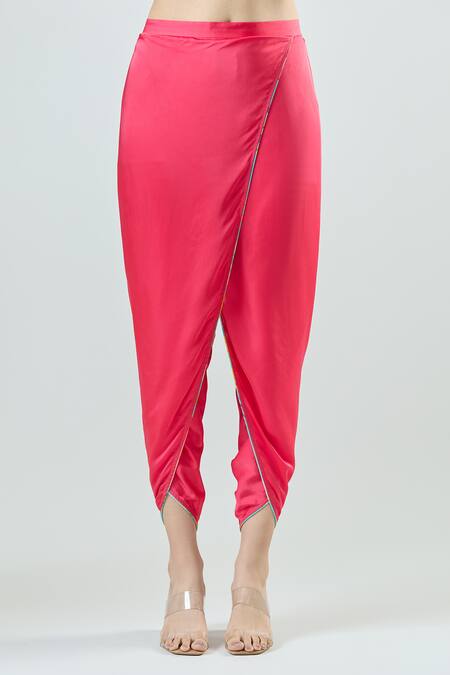 Seams Pret And Couture_Blue Georgette, Satin Embroidery, Aalam Floral Print Anarkali With Draped Pant _at_Aza_Fashions