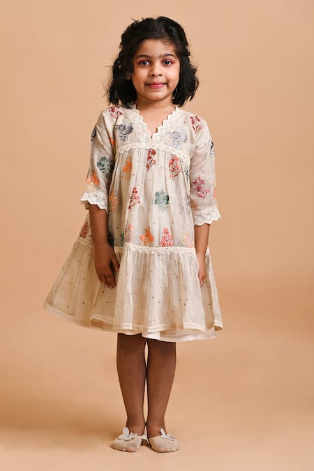 Mityan Dragon Plant Jr Floral Embroidered Tunic 