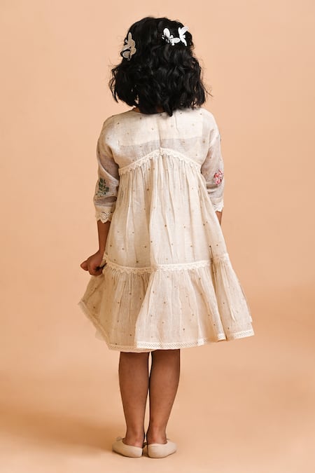 Mityan Dragon Plant Jr Floral Embroidered Tunic 