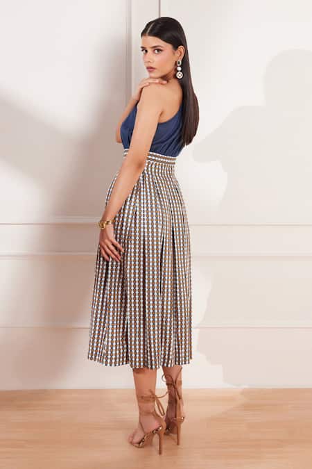 Tara And I Summer Circle Geometric Print One Shoulder Dress 