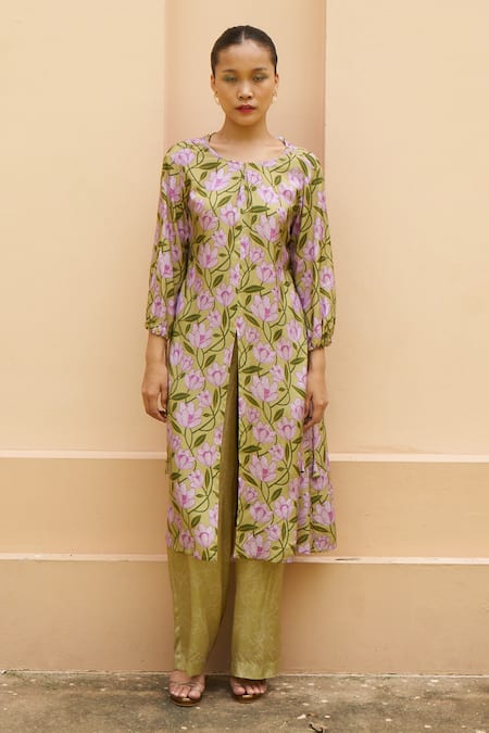 Urbankali Adhira Floral Garden Print Kurta With Pant 