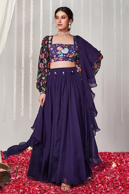 Blooming Threads Bagicha Printed Blouse Pleated Lehenga Set 