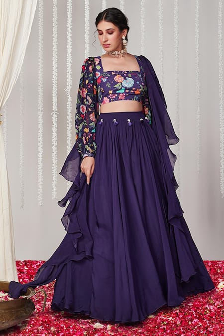 Blooming Threads Bagicha Printed Blouse Pleated Lehenga Set 