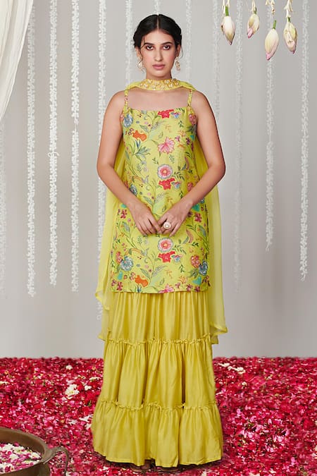 Blooming Threads Bagicha Floral Print Kurta Sharara Set 