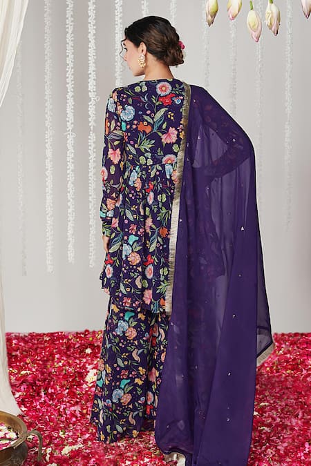 Blooming Threads Bagicha Printed Embroidered Kurta Sharara Set 