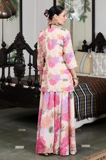 Blooming Threads Nargis Floral Print Kurta Sharara Set 