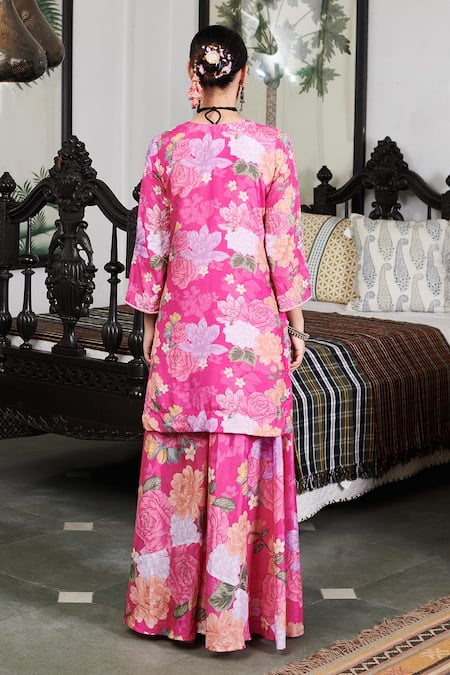 Blooming Threads Nargis Printed Kurta Sharara Set 