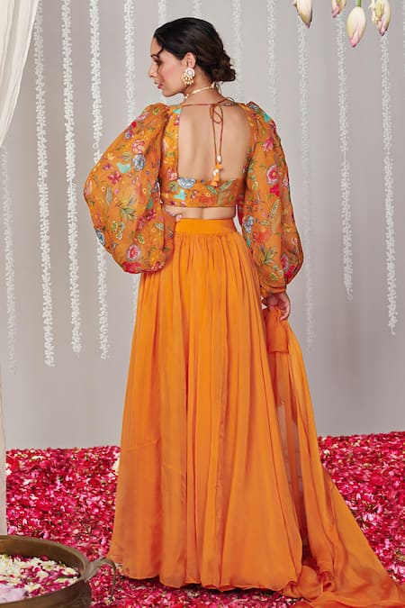 Blooming Threads Gathered Flare Lehenga Set 