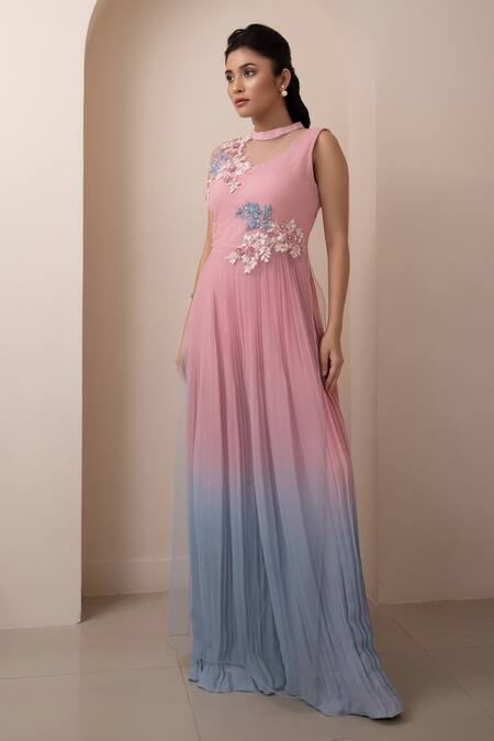 Buy Smriti By Anju Agarwal Multi Color Net, Chiffon, Taffeta Embroidery, Sequins, Floral Ombre Jumpsuit Online at Aza Fashions Buy_Smriti By Anju Agarwal_Multi Color Net, Chiffon, Taffeta Embroidery, Sequins, Floral Ombre Jumpsuit _Online_at_Aza_Fashions