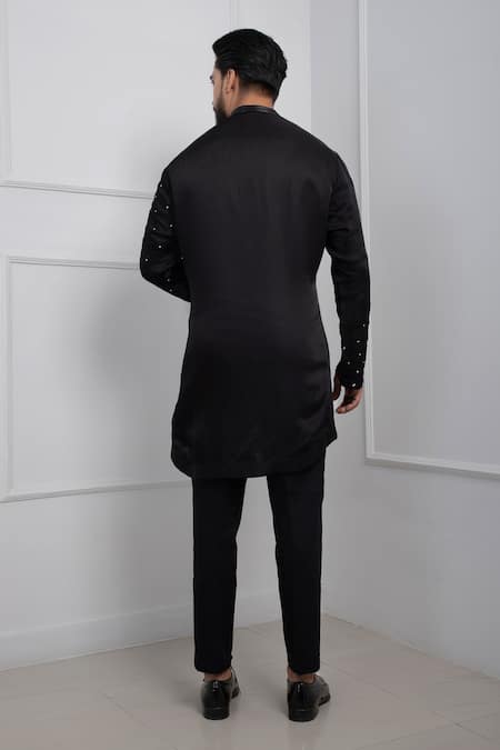 Smriti By Anju Agarwal Obsidian Mirror Embroidered Kurta With Pant 