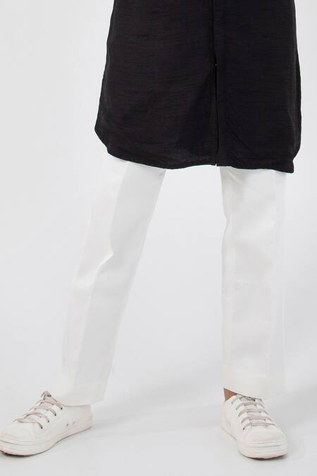 Shop_Smriti By Anju Agarwal_Black Handloom , Embroidery Noir Eclipse Kurta With Pant _Online_at_Aza_Fashions