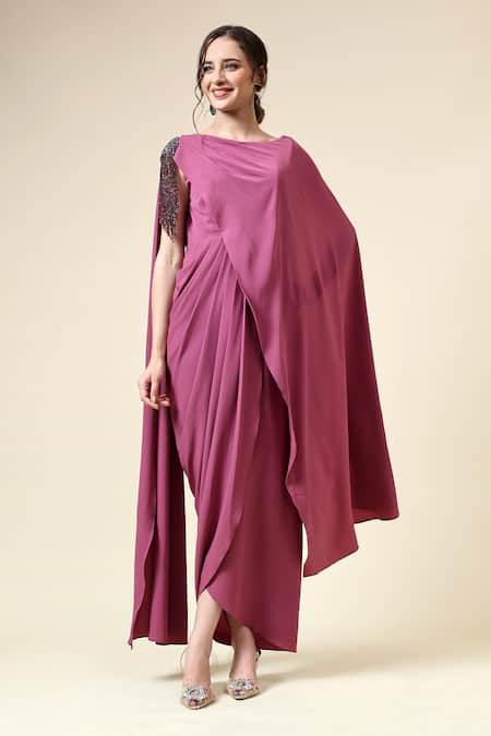 Aakaar Crystal Embellished Draped Dress 