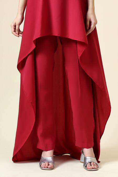 Aakaar Pink Mohair, Modal Fringe Halter Neck Berry Embellished Tunic And Pant Set Online at Aza Fashions Aakaar_Pink Mohair, Modal Fringe Halter Neck Berry Embellished Tunic And Pant Set _Online_at_Aza_Fashions