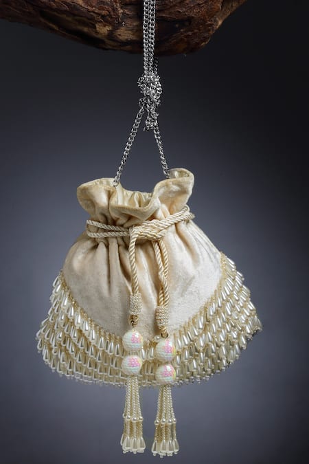 Bijoux By Priya Chandna Dew Drop Pearl Tasselled Potli 