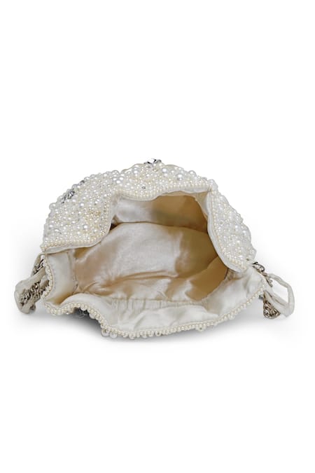 Shop_Bijoux By Priya Chandna_White Pearls Embellished Potli 
