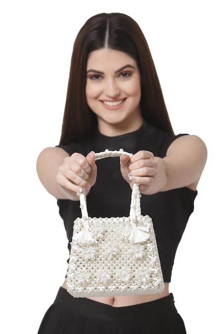 Bijoux By Priya Chandna Pearl Embellished Mini Handbag 