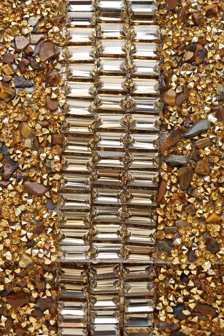 Shop_Bijoux By Priya Chandna_Gold Crystal Stone Embellished Clutch _Online_at_Aza_Fashions