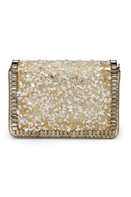 Buy_Bijoux By Priya Chandna_Gold Crystal Stone Embellished Clutch 