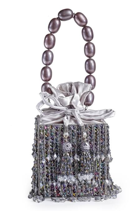 Bijoux By Priya Chandna Grey Crystals Embellished Twist And Turn Box Clutch Online at Aza Fashions Bijoux By Priya Chandna_Grey Crystals Embellished Twist And Turn Box Clutch _Online_at_Aza_Fashions