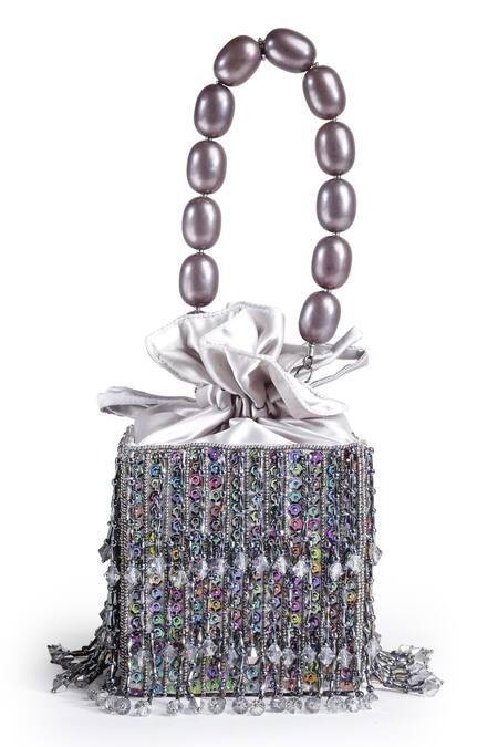 Shop Bijoux By Priya Chandna Grey Crystals Embellished Twist And Turn Box Clutch Online at Aza Fashions Shop_Bijoux By Priya Chandna_Grey Crystals Embellished Twist And Turn Box Clutch _Online_at_Aza_Fashions