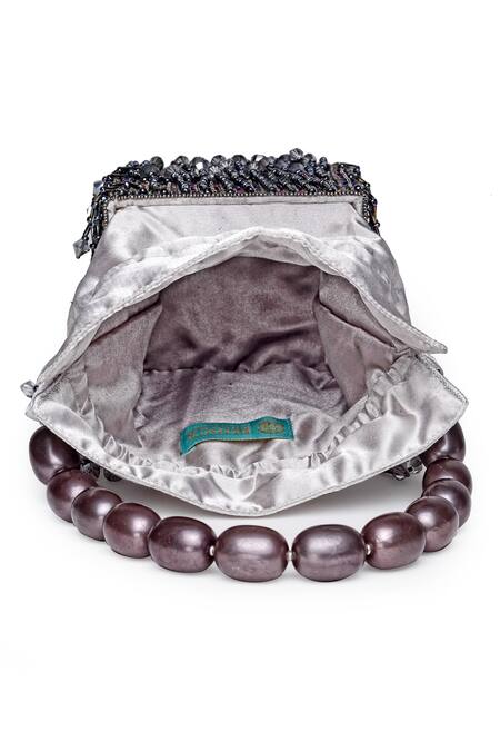 Bijoux By Priya Chandna Grey Crystals Embellished Twist And Turn Box Clutch at Aza Fashions Bijoux By Priya Chandna_Grey Crystals Embellished Twist And Turn Box Clutch _at_Aza_Fashions