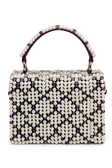 Shop Bijoux By Priya Chandna Purple Crystals Hand Embroidered Mini Box Clutch Online at Aza Fashions Shop_Bijoux By Priya Chandna_Purple Crystals Hand Embroidered Mini Box Clutch _Online_at_Aza_Fashions
